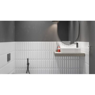 Palette Decor White 1231 -دکور سرامیک پالت سفید 11.5x24 - کاشی مرجان Marjan Tile