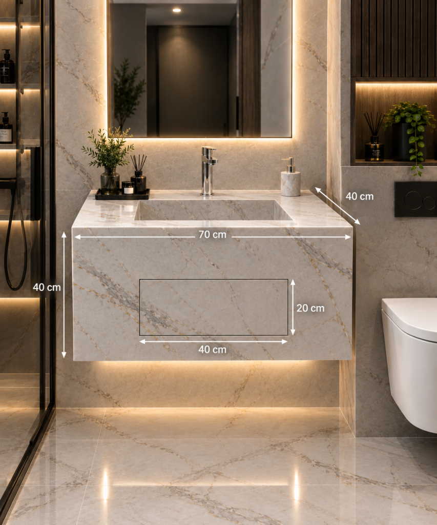 روشویی سرامیک کابین سرخود سفید 40×70