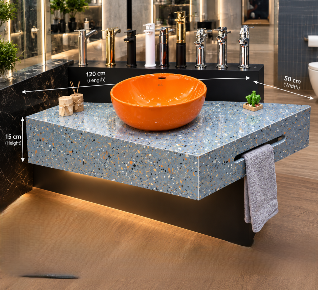 شلف کاسه روکار دومینو آبی 50×120